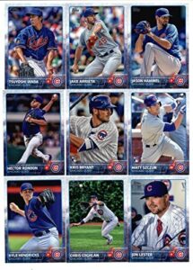 2015 topps baseball cards chicago cubs team set (series 1 & 2 - 18 cards) including kris bryant rookie card, arismendy alcantara, starlin castro, anthony rizzo, junior lake, brian schlitter team card, travis wood, javier baez, jorge soler