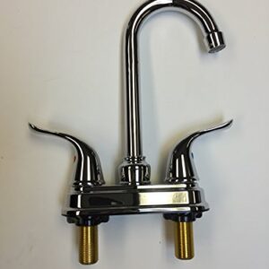 StoneCrest Dual Control 4" Metal Bar Faucet with Tea-Pot Style Handles, Chrome Finish.