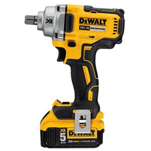 dewalt 20v max* xr cordless impact wrench kit with detent pin anvil, 1/2-inch (dcf894p2)
