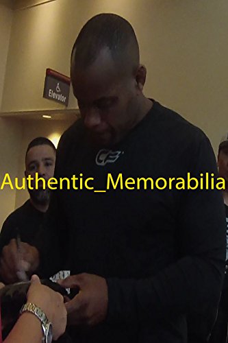 Daniel Cormier Autographed UFC Distress Fight Glove W/PROOF, Picture of Daniel Signing For Us, Ultimate Fighting Championship, Sherdog, UFC Heavyweight, Strikeforce, Oklahoma State Cowboys