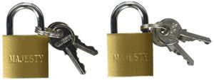 topzone 25mm 1" inch small mini solid brass padlock with 2 keys (pack of 2)