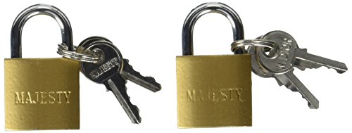 Topzone 25mm 1" inch Small Mini Solid Brass Padlock with 2 Keys (Pack of 2)