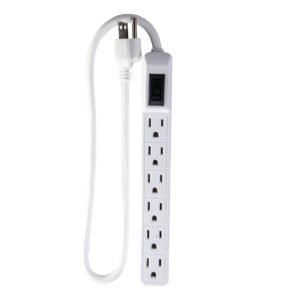 go green power inc. gg-16103min 6 outlet mini surge protector, white