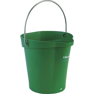 vikan, green pail,1.5 gal,pp/ss, 5688