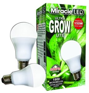 miracle led absolute daylight spectrum, ultra grow lite 2-pack, 12w (604868)