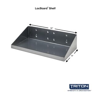 Locking Pegboard Hooks Triton Products 56126-SLV LocHook Shelf, 12" x 6", Silver