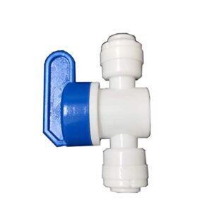 Malida 3/8"x3/8" Tube Ball Valve Quick Connect Shut Off for RO Water Purifiers Filters Reverse Osmosis Set of 2