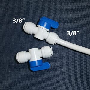 Malida 3/8"x3/8" Tube Ball Valve Quick Connect Shut Off for RO Water Purifiers Filters Reverse Osmosis Set of 2