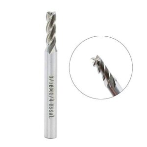 AUTOTOOLHOME 3/16" X 1/4" HSS 4 Flutes Straight End Mill Milling Cutter Pack of 2