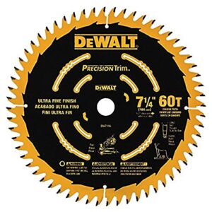 dewalt dw7116pt dewalt dw7116pt 60t precision trim miter saw blade, 7-1/4"