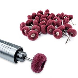 PHYHOO Fine Abrasive Wheel Brush Polishing Buffing Wheels Sanding Rust Remove Rotary Tools Accessories 2.35 MM Mandrel 80 Pieces