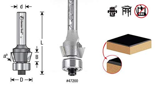 Amana Tool - MR0107 Miniature 22.5° Chamfer with 3/16 Dia Ball Bearing x 1/2 Dia x