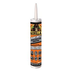 gorilla heavy duty construction adhesive, 9 ounce cartridge, white, (pack of 1)