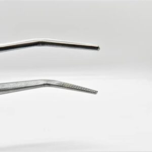 Cross Lock Tweezer Set Of 2 Bent & Straight Self Closing Holding Tweezers S.S.