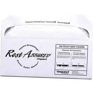 impact products rest assured toilet seat cover, white 1000 per carton