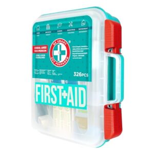 Be Smart Get Prepared First Aid Kit, Teal, 326 Piece, Exceeds OSHA and ANSI Guidelines 100 People - Office, Home, Car, School, Emergency, Survival, Camping, Hunting and Sports