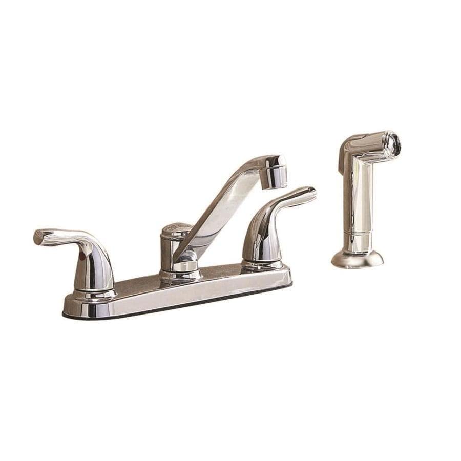 Project Source Chrome 2-Handle Low-Arc Kitchen Faucet with Side Spray