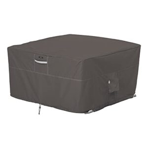 classic accessories ravenna water-resistant 42 inch square fire pit table cover, outdoor table cover