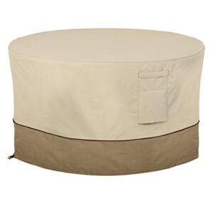 classic accessories veranda 42" fire pit table cover - round, outdoor table cover, pebble