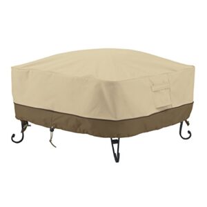 classic accessories veranda water-resistant 36 inch full coverage square fire pit cover, patio furniture covers, pebble/bark/earth