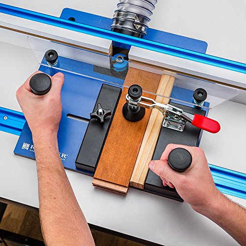 Rockler Rail Coping Sled for Router Table – Round Handle Router Sled for Firm Grip – Toggle Clamp Features Easy, Tool-Free Adjustments - Maximum Workpiece Dimension (5” Wide x 1-1/4”) - Router Jigs