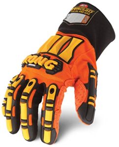 ironclad kong sdx2-05-xl original oil & gas safety impact gloves, x-large, orange