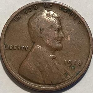 1918 d lincoln wheat cent penny seller good