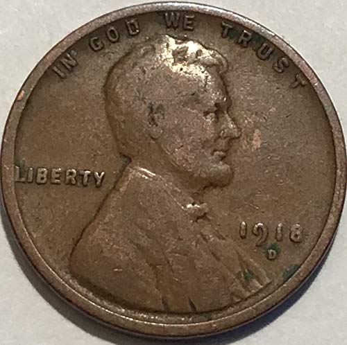 1918 D Lincoln Wheat Cent Penny Seller Good