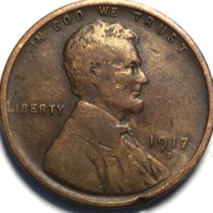 1917 D Lincoln Wheat Penny Seller Very Good