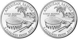 2009 american samoa state quarters (philadelphia & denver mints) uncirculated