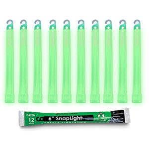 cyalume glow sticks military grade lightstick - premium green 6” snaplight emergency chemical light stick with 12 hour duration (bulk pack of 20 chem lights)