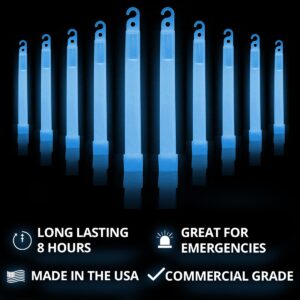 Cyalume Glow Sticks Military Grade Lightstick - Premium Blue 6” SnapLight Emergency Chemical Light Stick with 8 Hour Duration (Bulk Pack of 30 Chem Lights)