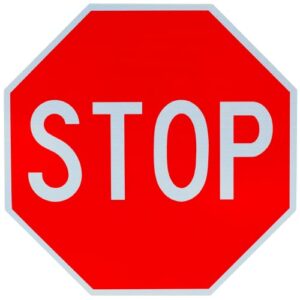 stop sign street road sign 24 x 24. a real sign. 10 year warranty. 3m high intensity prismatic reflective sheeting. municipal supply & sign co