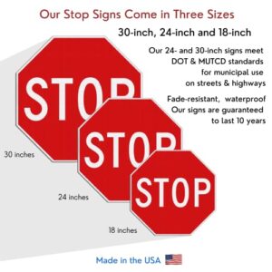 Stop Sign Street Road Sign 24 x 24. A Real Sign. 10 Year Warranty. 3M High Intensity Prismatic Reflective Sheeting. Municipal Supply & Sign Co