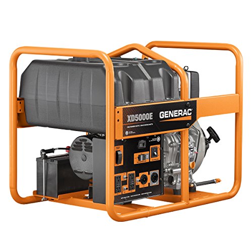 Generac 6864 XD5000E 5000-Watt Diesel-Powered Portable Generator - Ideal for Emergency Backup Power and Job Sites - Reliable Power for Demanding Applications - CARB Compliant