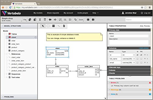 Vertabelo - design database online [Online Code]