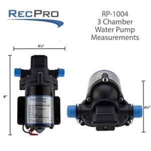 RecPro RV Water Pump 3.0 GPM| Compatible with Shurflo 4008-101-A65 | 12V Water Pump | Self-Prime | Camper Water Pump | RV Plumbing (1 Pump)