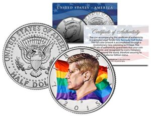 rainbow flag colorized 2015 jfk half dollar us coin gay pride lesbian lgbt love