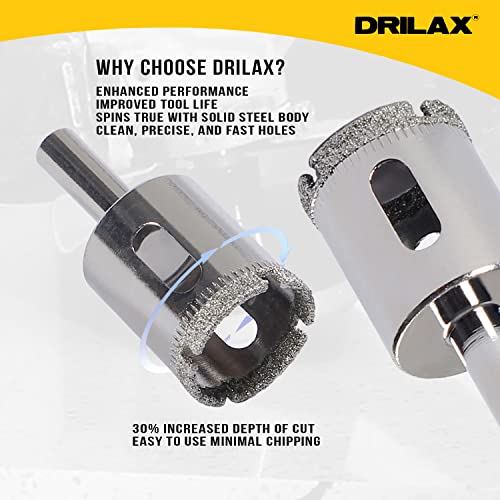 1 Inch Diamond Hole Saw Drill Bit Tiles, Glass, Fish Tanks, Marble, Granite Countertop, Ceramic, Porcelain Core Holesaw Drill Terra COTA Flower Pot Drain Holes DIY Size