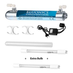 bluonics ultraviolet light water purifier uv sterilizer for reverse osmosis drinking water system 0.5 gpm