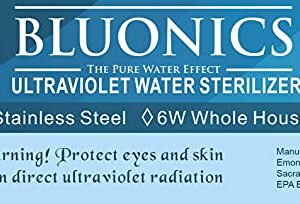 Bluonics Ultraviolet Light Water Purifier UV Sterilizer for Reverse Osmosis Drinking Water System 0.5 GPM