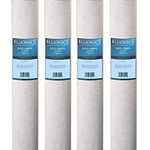 Bluonics 20" x 2.5" CTO Carbon Block Water Filter 4 ( 5 micron ) Whole House Cartridges