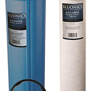 BLUONICS 4.5 X 20" Whole House Filter Purifier w/ CTO Carbon Block Cartridge