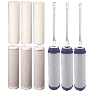 12 pc replacement water filter set for our 4 stage uv under sink filter system