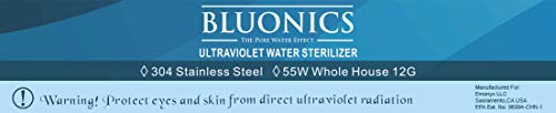 Bluonics Powerful Whole House & Well Water System 55W UV Ultraviolet w/Sediment & CTO Carbon with Solid Blue Housing 2.5"x20" Ideal for Residential and Commercial Use with City/Municipal or Well Water