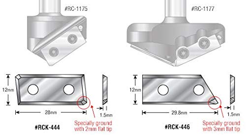 Amana Tool - RCK-456 Solid Carbide 4 Cutting Edges Insert Knife 15/32 x 1.5mm with