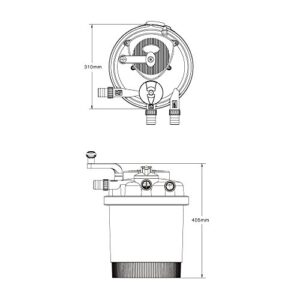 SUN CPF-2500 Grech Pond Bio Pressure Filter, UVC Upto 1600 gal, 13W