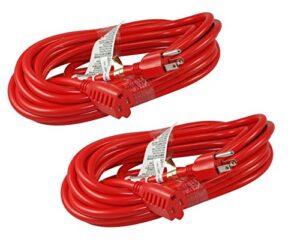 conntek 2-20241-100 15 amp outdoor extension cord (2 pack), 100'