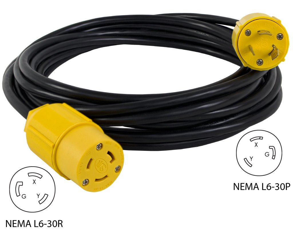 Conntek L630PR-010 30 Amp Locking Extension Cord, 250V Black