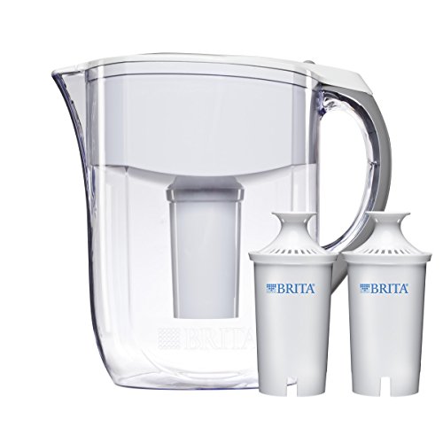 Brita 10 Cup White Grand Water Filter Pitcher with 2ct Filter